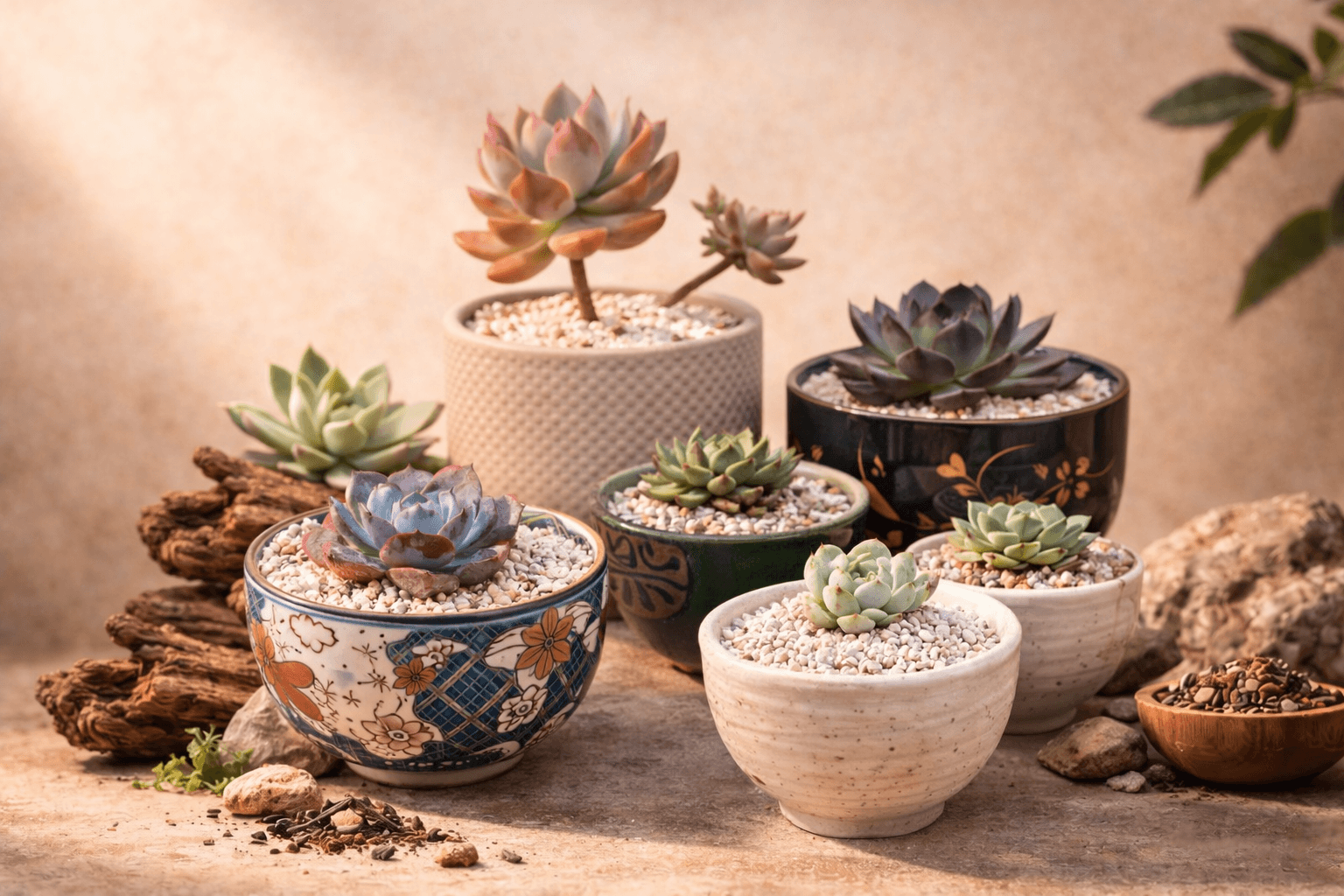 Maceta curada Zukosh en composicion editorial